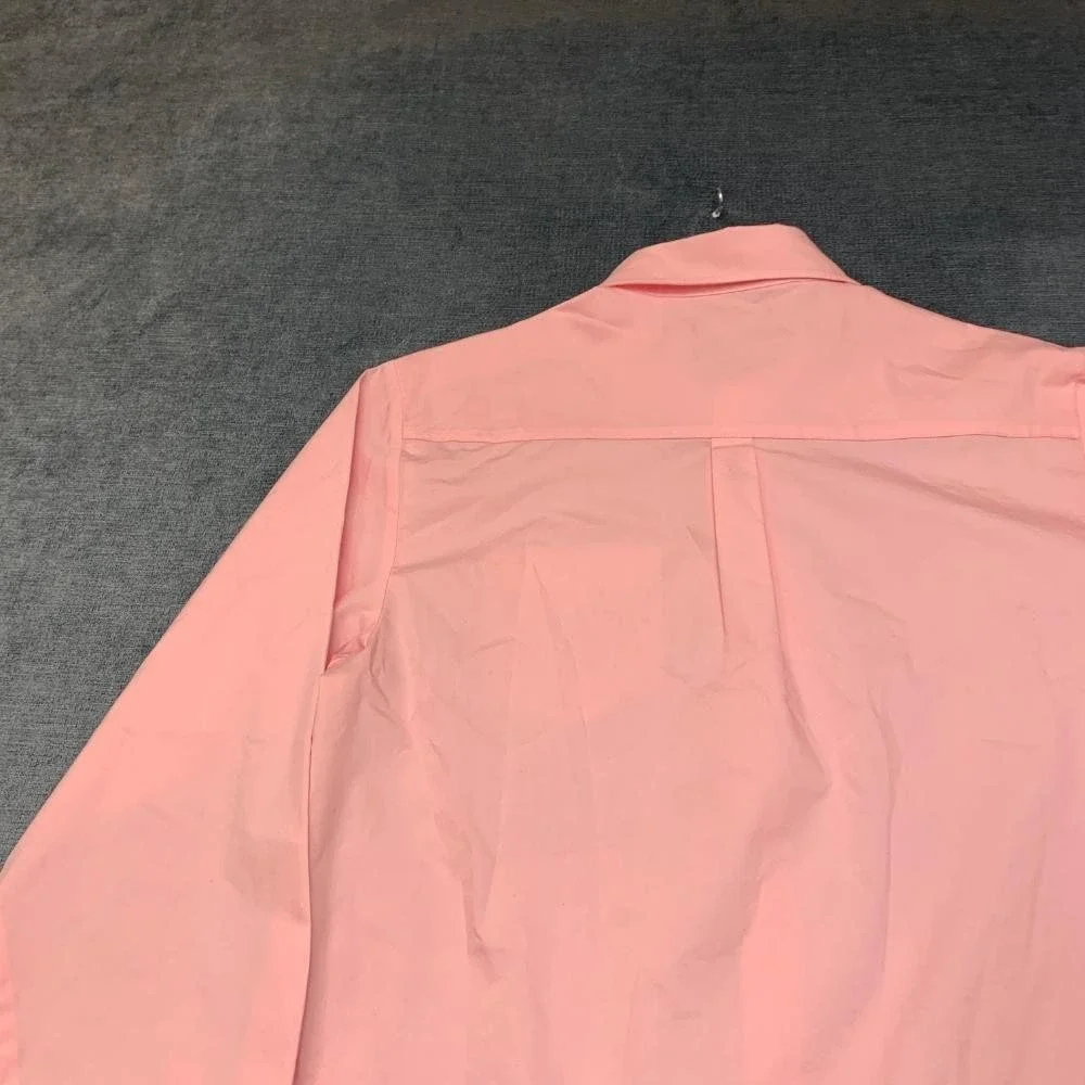 IZOD Dress Shirt Boys XL 18/20 Coral Pink Cotton Stretch Pocket Business Formal